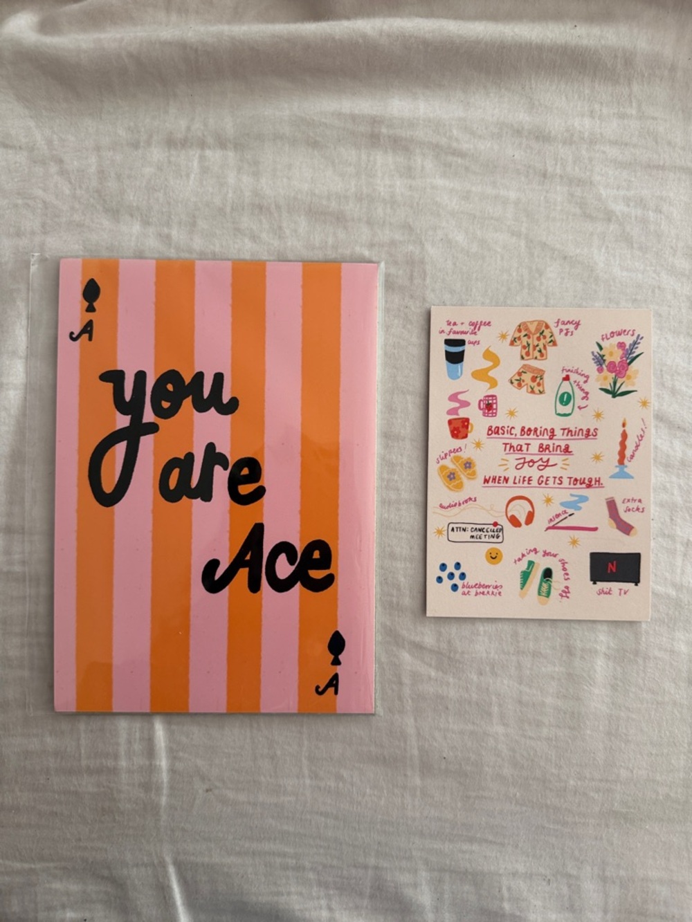 You Are Ace Pink and Orange Graphic Striped Art Print